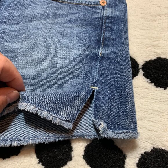 7 For All Mankind Distressed Stretch Denim Low rise Jean Shorts - Picture 3 of 10